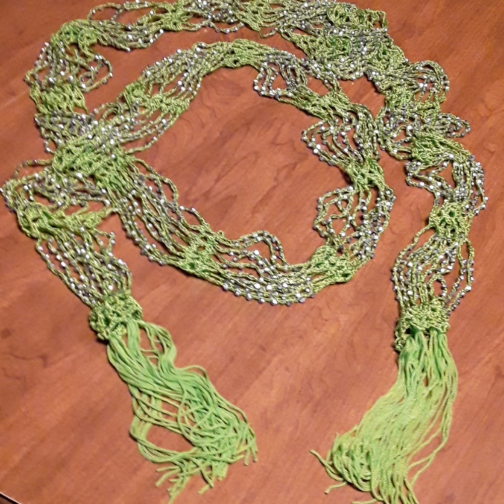 NWOT Rikka beaded crocheted scarf/belt